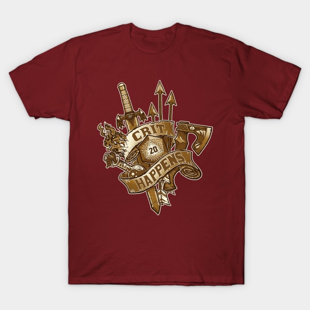 Crit Happens (20) [Gold] T-Shirt by DCLawrenceUK